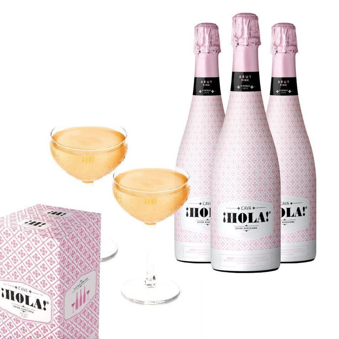 ¡HOLA! Cava Brut Pink Kombipaket