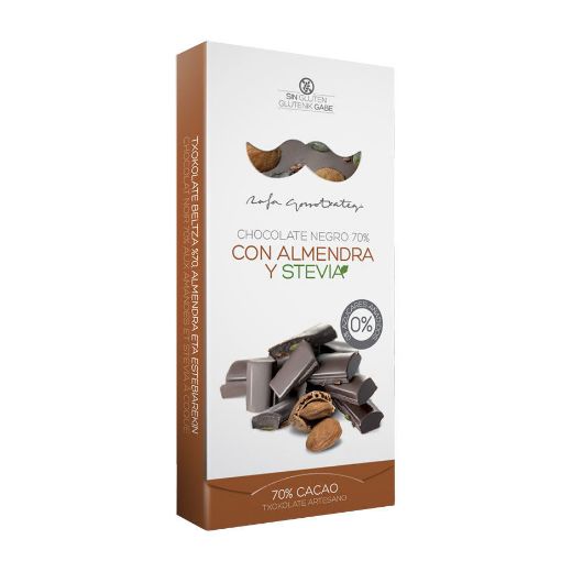 Schokolade 70% mit Mandeln und Stevia von Rafa Gorrotxategi