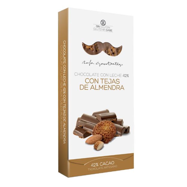 Milchschokolade 42% mit Tejas de Almendra von Rafa Gorrotxategi
