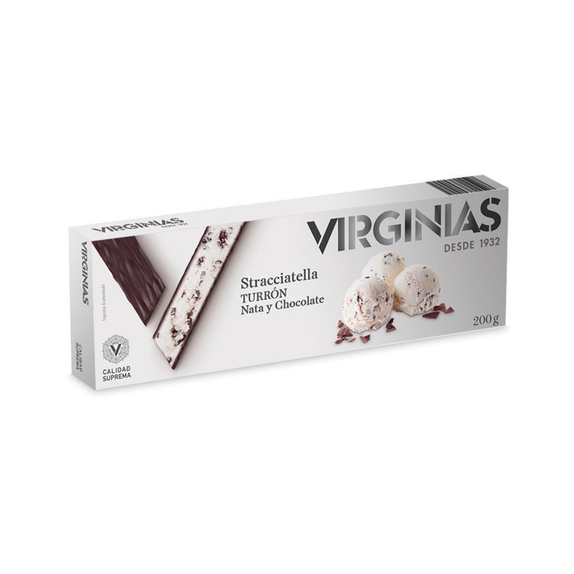 Turrón Nata y Chocolate Stracciatella von Virginias