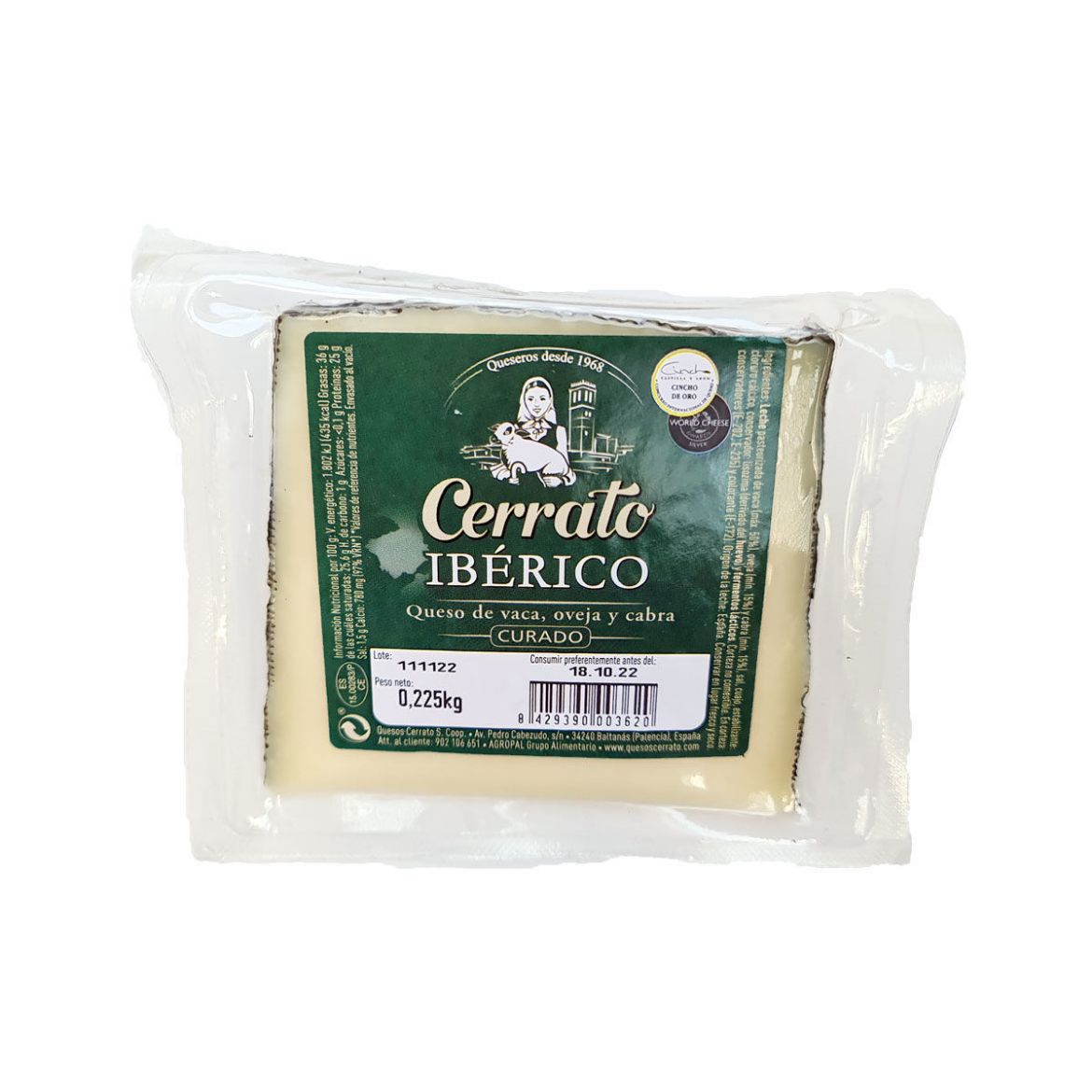 Queso Iberico Curado im 225g Pack von Cerrato