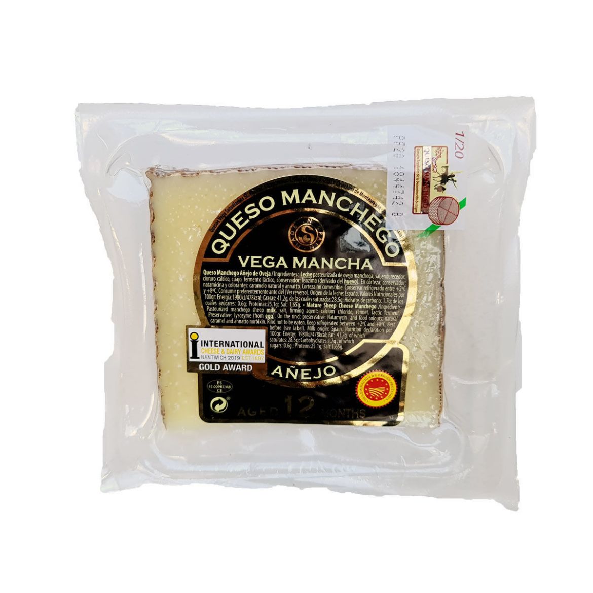 Queso Vega Mancha 12 Monate D.O. Manchego von Quesos Vega Sotuélamos