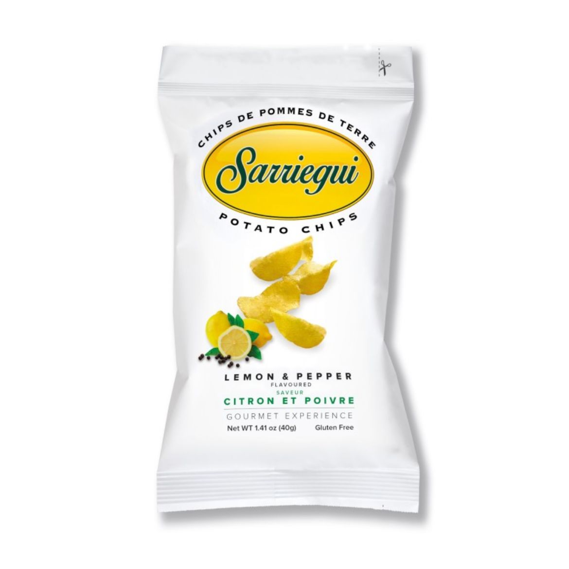 Patatas Fritas Limón & Pimienta - Kartoffel-Chips mit Zitrone & Pfeffer 40g von Sarriegui