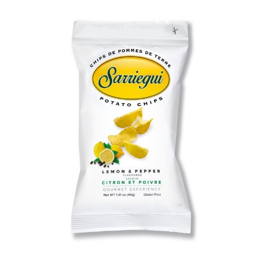 Patatas Fritas Limón & Pimienta - Kartoffel-Chips mit Zitrone & Pfeffer 40g von Sarriegui